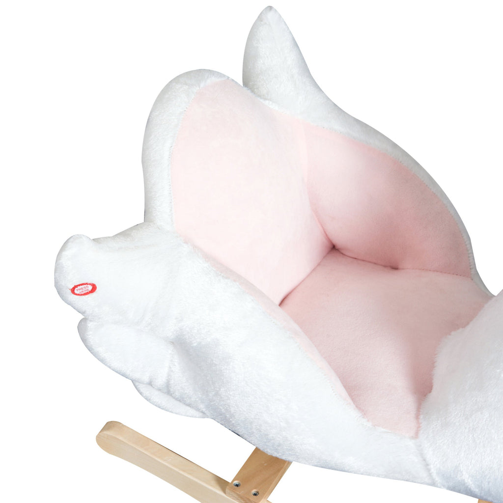 Homcom swan -shaped rocking, metal and wood structure - white - Borgè