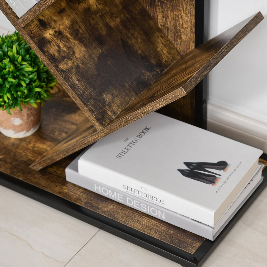 shelves Library Design Wooden Tree Tree Wooden Style With 10 Wooden Colored shelves - Borgè