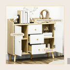 Homcom Modern unit in Pino wood with 3 drawers and 2 doors, 90x32x80h cm - Borgè