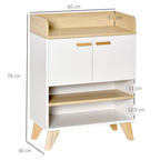 Multiuse cabinet with locker and open shelves, living room for living room, kitchen, white wood office, 60x30x78cm - Borgè