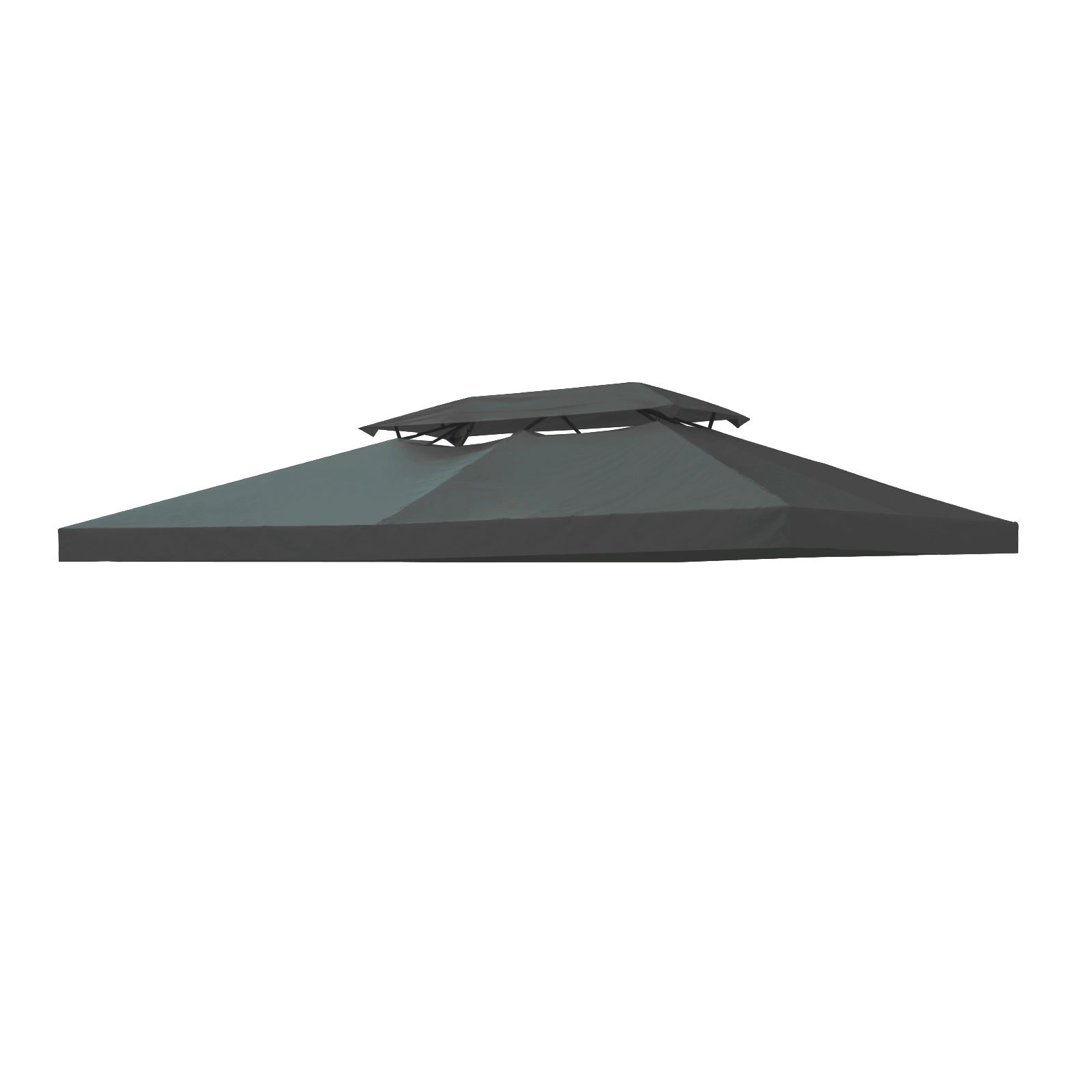 Outsunny coverage for gazebo 4x3 m at 2 levels in polyester with straps and 10 drainage holes, anthracite gray - Borgè