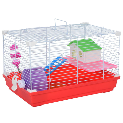 PAWHUT GAGE FOR 2 METAL EVENTS IN METAL AND PP WITH CASETTA, WATER TANK AND RUTA, 47x30x27 cm - Borgè