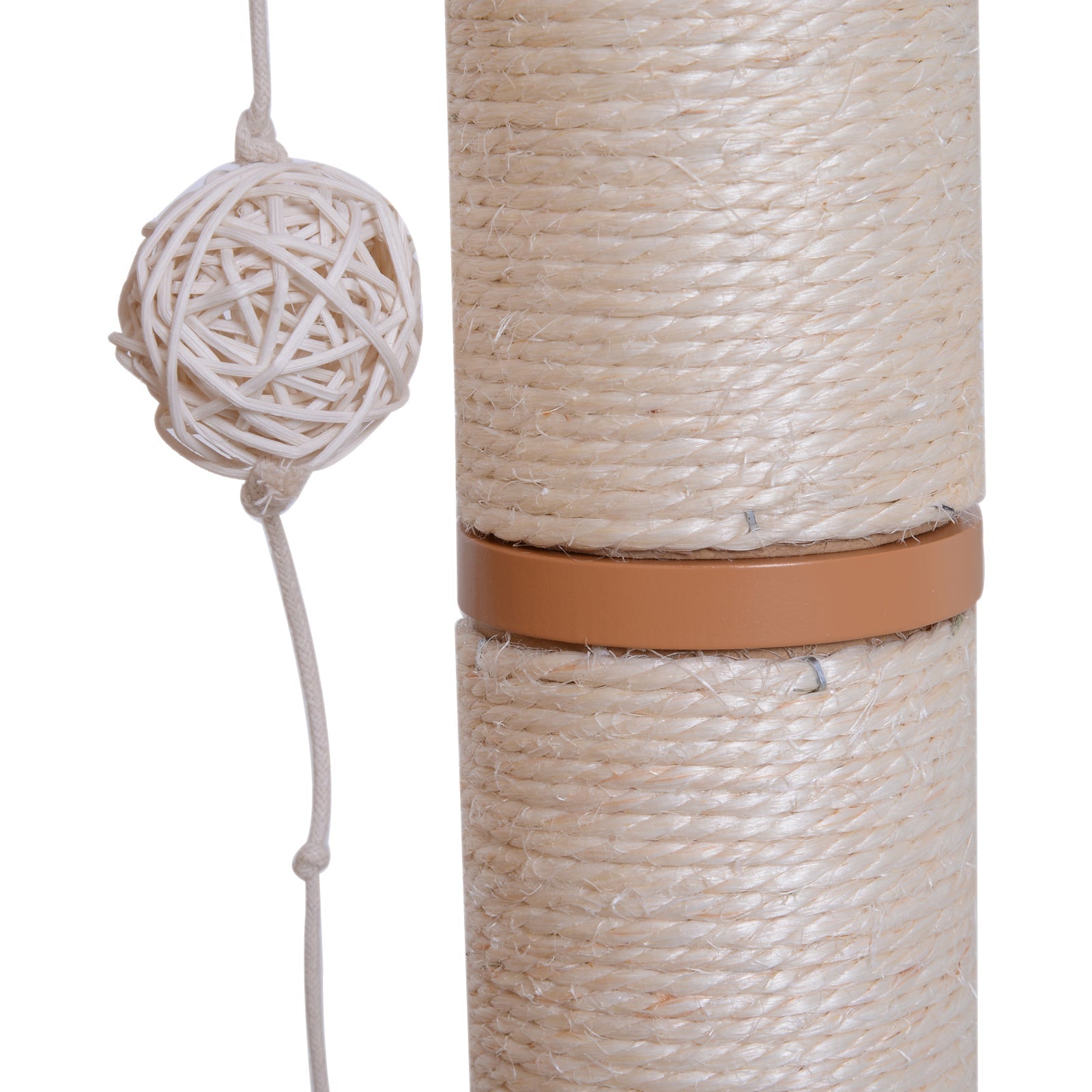 Wooden Cat Tree for cats with Scratch Pole 120cm | 71.5x49.5x120cm Wood, White - Borgè