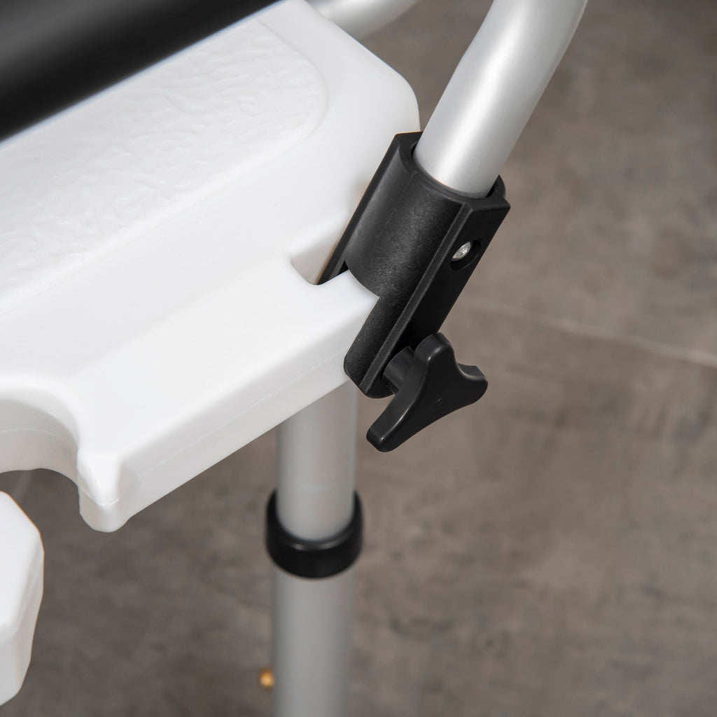 Homcom shower chair for the elderly, disabled and pregnant women padded with U-shaped shape, 54x52x70-82cm, white - Borgè