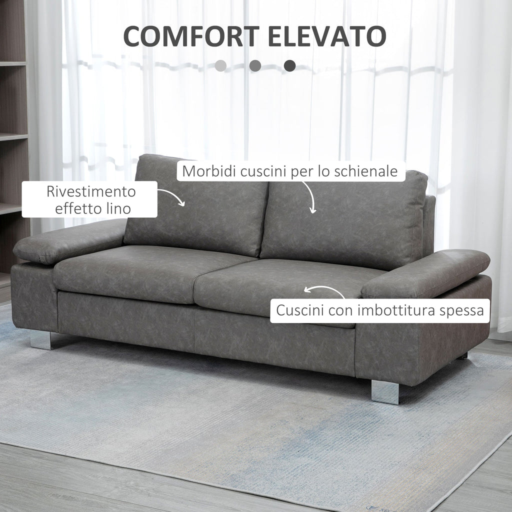 Grey 2 Seater Sofa ( 200x88x86 cm ) - Borgè