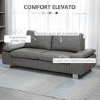 Grey 2 Seater Sofa ( 200x88x86 cm ) - Borgè