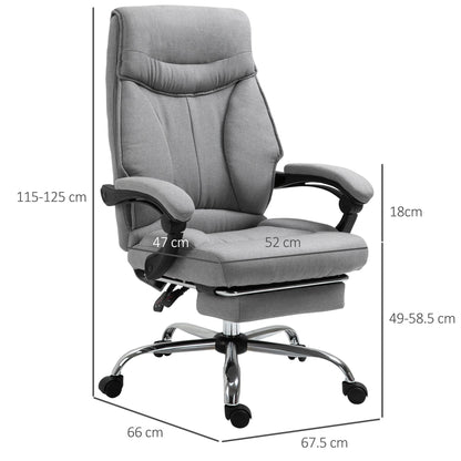 Ergonomic chair with retractable office footrest from office, adjustable height, Grey - Borgè