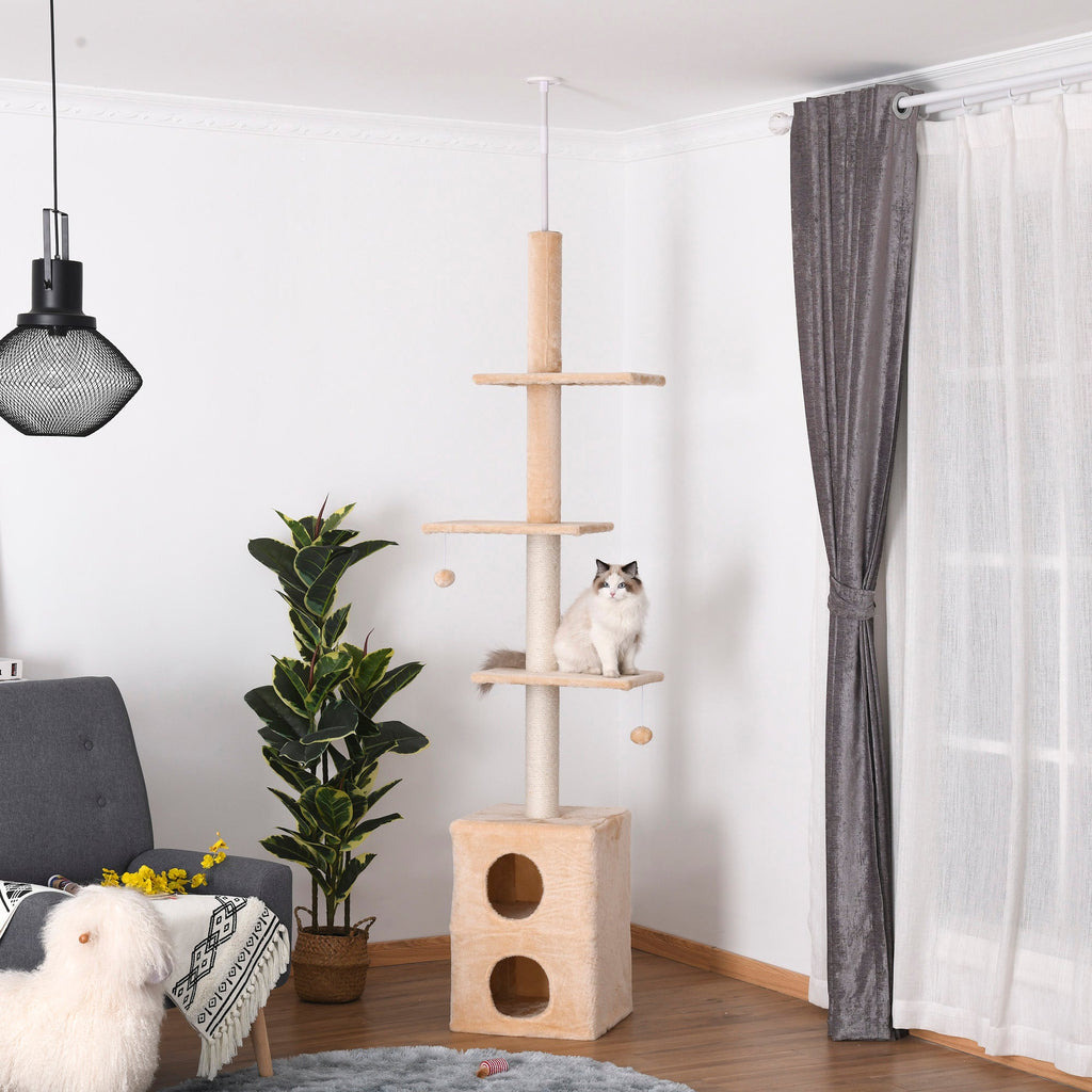 Cat Tree for cats with Scratch Pole for up to 5 Kgs Cat 210-240cm - Borge' Group Limited