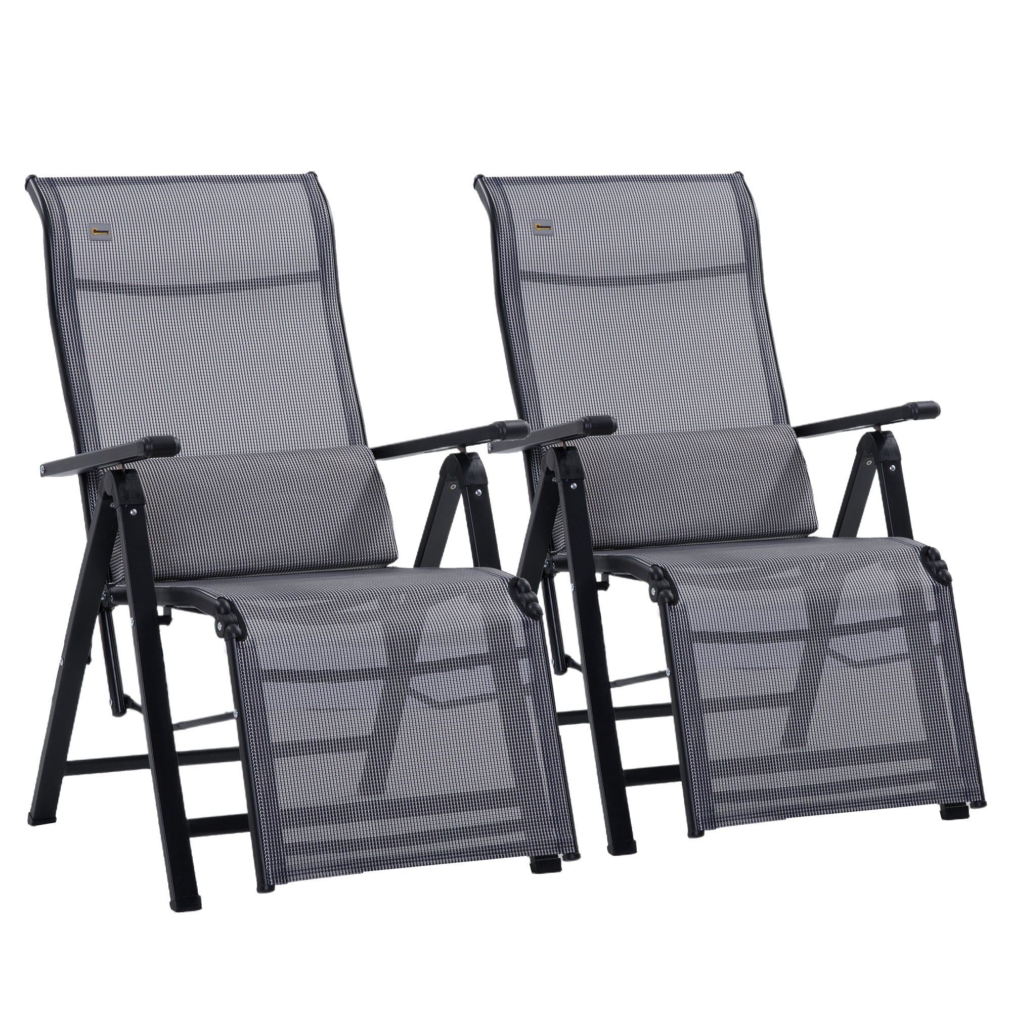 Zero Gravity Garden Lounger Set of 2, Adjustable on 9 Levels, with Cushions, 65x70x111cm, Grey - Borge' Group Limited
