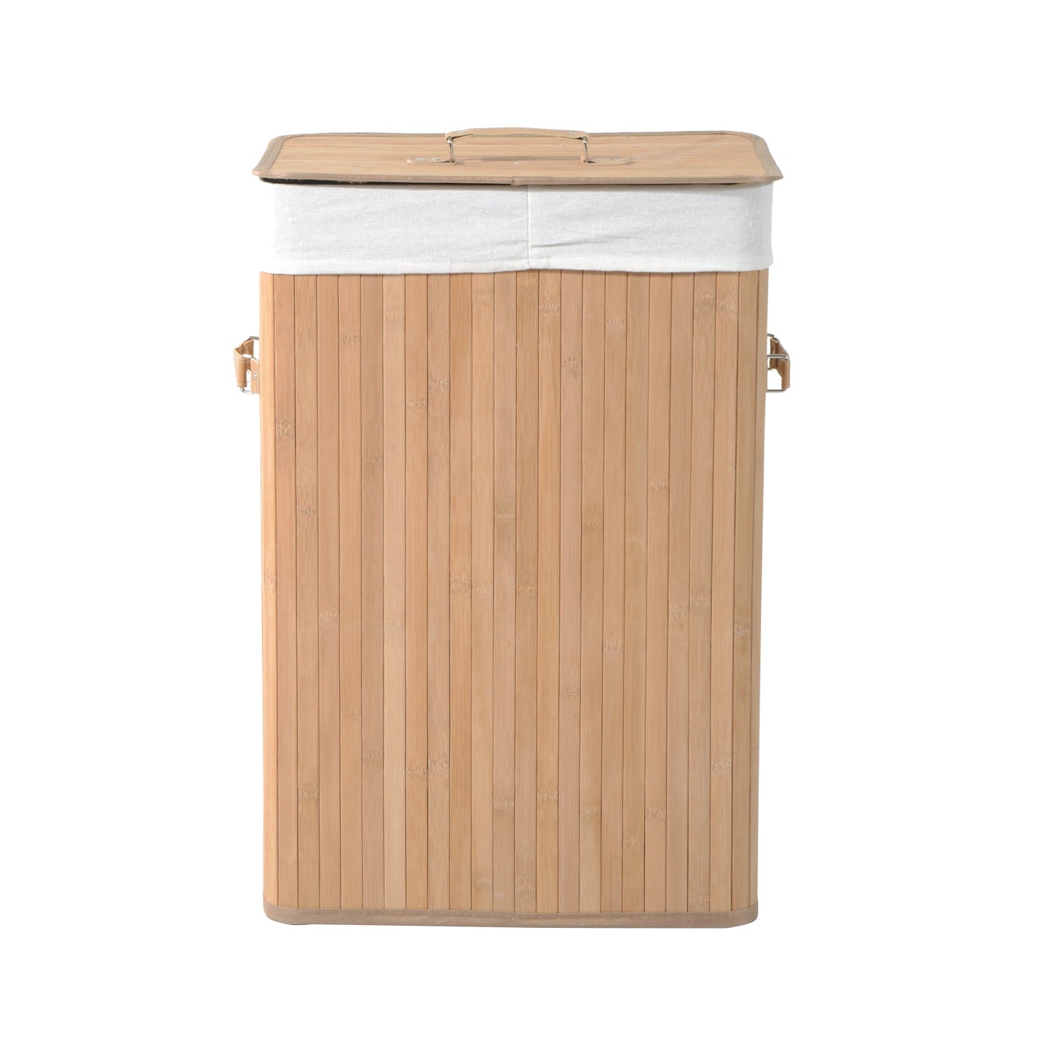 Stylish Bamboo Basket with Lid, Removable Cover, and Lining - 40x30x60cm - Borgè