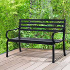Outsunny garden bench in black metal 127 x 62 x 82cm - Borge' Group Limited