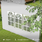 Outsunny walls for gazebo 3x3 or 3x4 with windows included, in plastic and Oxford fabric, 295x195 cm, white - Borgè