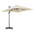 2.5x2.5m Cream Garden Umbrella with 5-Level Adjustable Angle and 360° - Borge' Group Limited