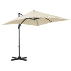 2.5x2.5m Cream Garden Umbrella with 5-Level Adjustable Angle and 360° - Borge' Group Limited