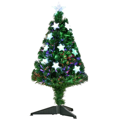 Christmas tree 90cm with 90 pvc branches and optical fiber with 12 LEDs - Borgè