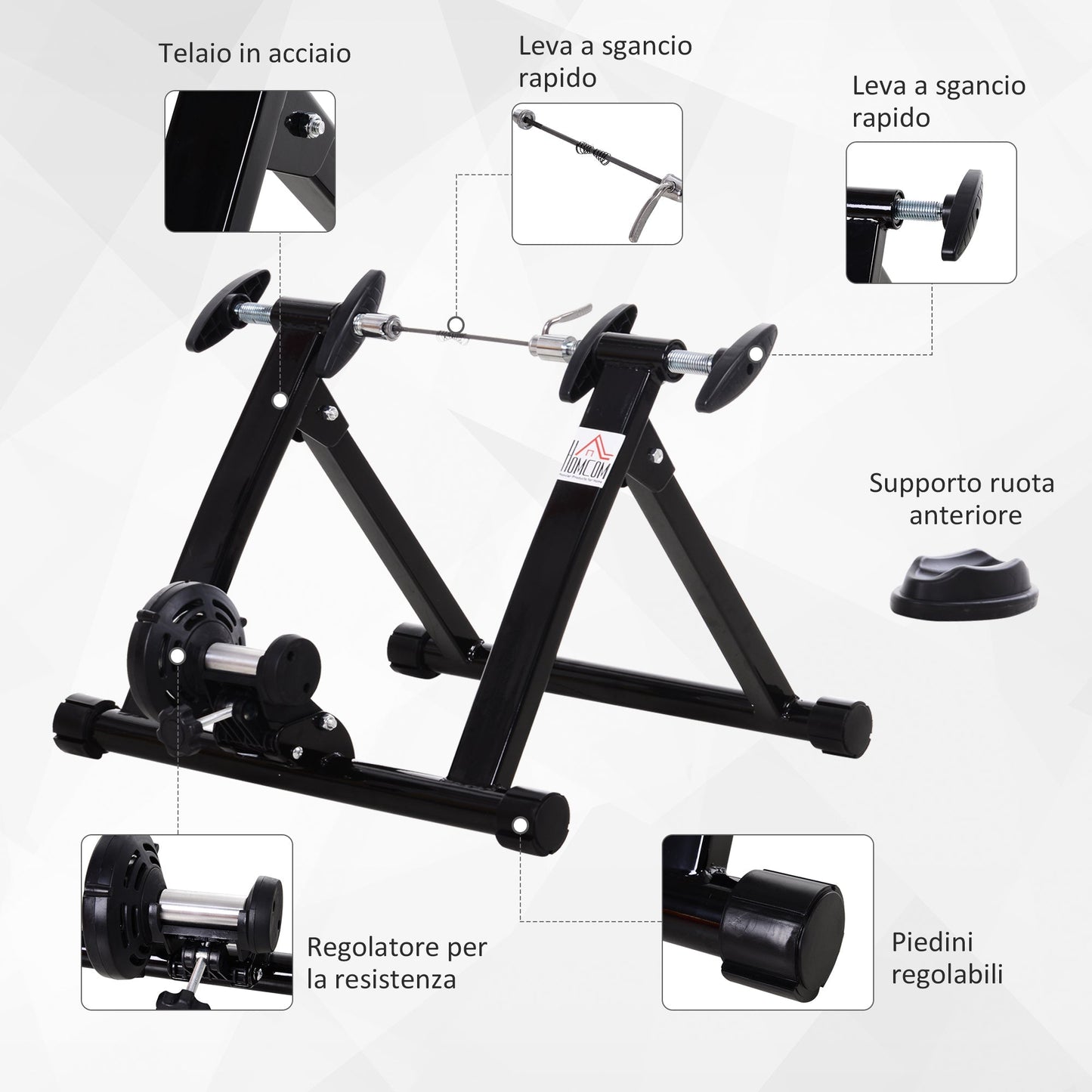 Folding Bike Roller with Magnetic Resistance - Borgè