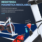 Professional Cycle Cycle Cyclette Adjustable Chamber with LCD screen and Portobicchieri, 8kg flywheel, white - Borge' Group Limited