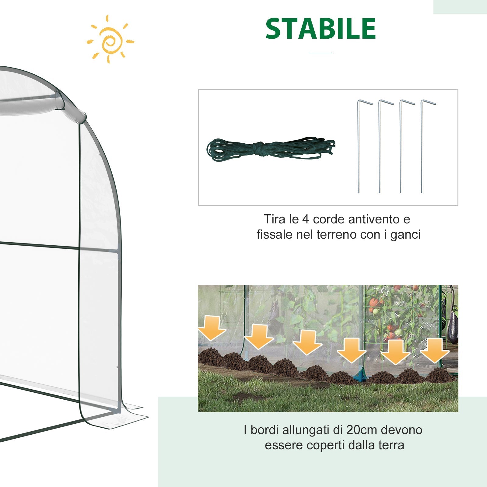 Outsunny Tunnel Garden Garden with PVC coverage, agricultural greenhouse for plants - transparent - Borgè