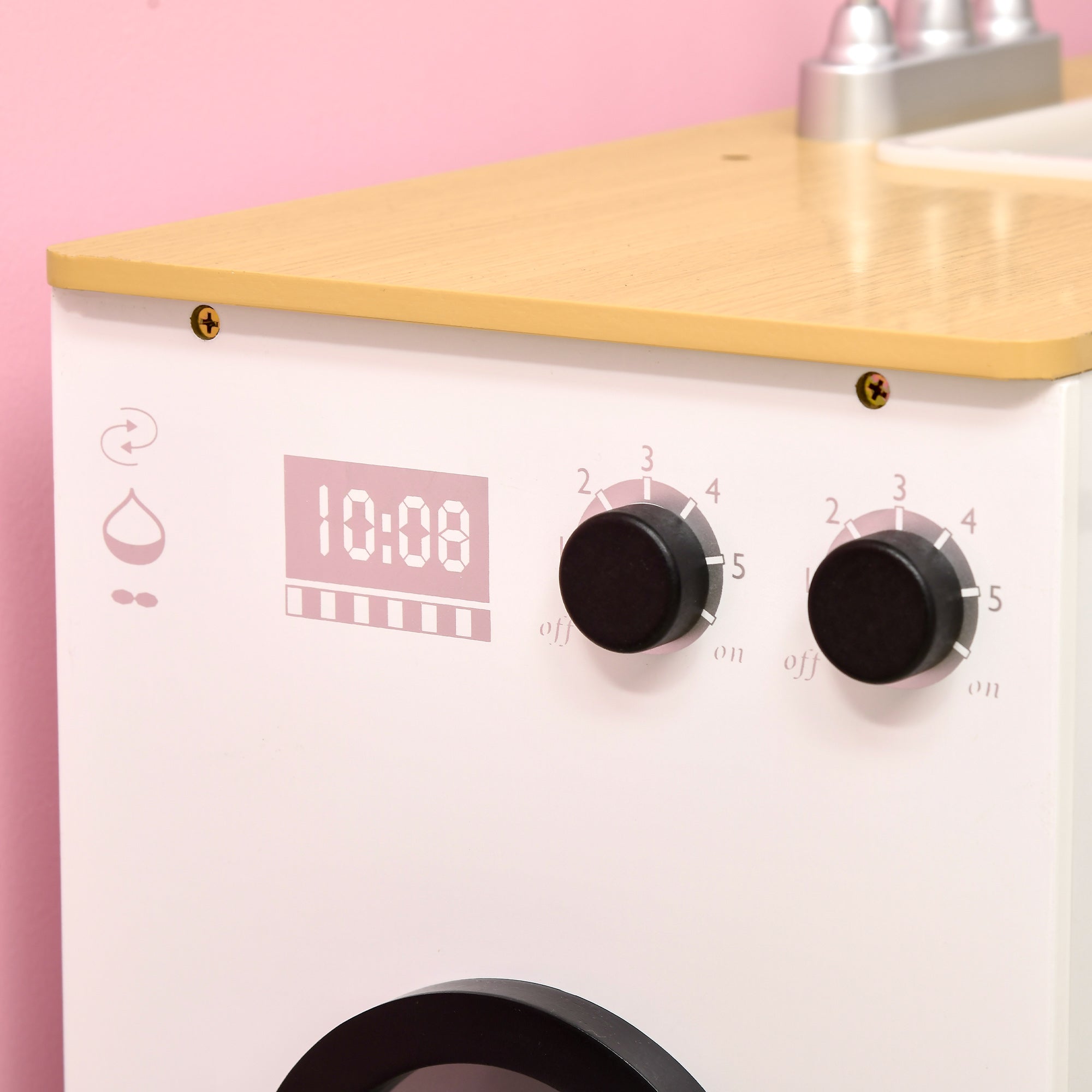 Homcom cuisine 2 pieces for children 3-6 years with kitchen utensils, lights and sound effects, in mdf and pp - Borgè