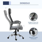 VATER CHAIR CHAIR OFFICOMICAL OFFICE, Adjustable height and rocking in Grey mesh fabric - Borgè