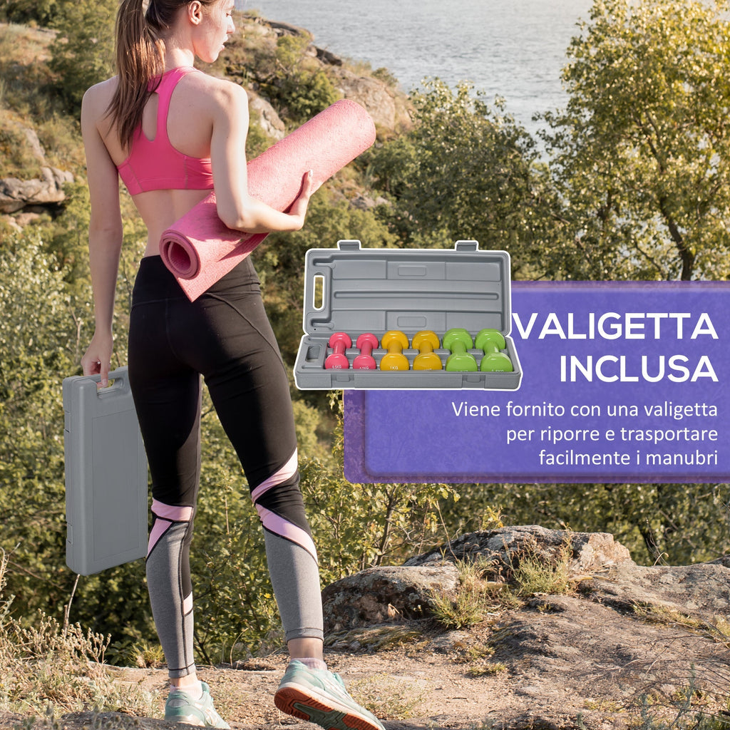 Set of 6 Dumbbells from 0.5kg 1kg 1.5kg - Borge' Group Limited