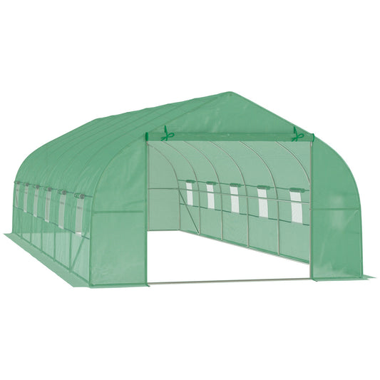 Outsunny Garden greenhouse Serre Agricultural tunnel prices with roofing and structure of roller shutters and windows - green - Borgè