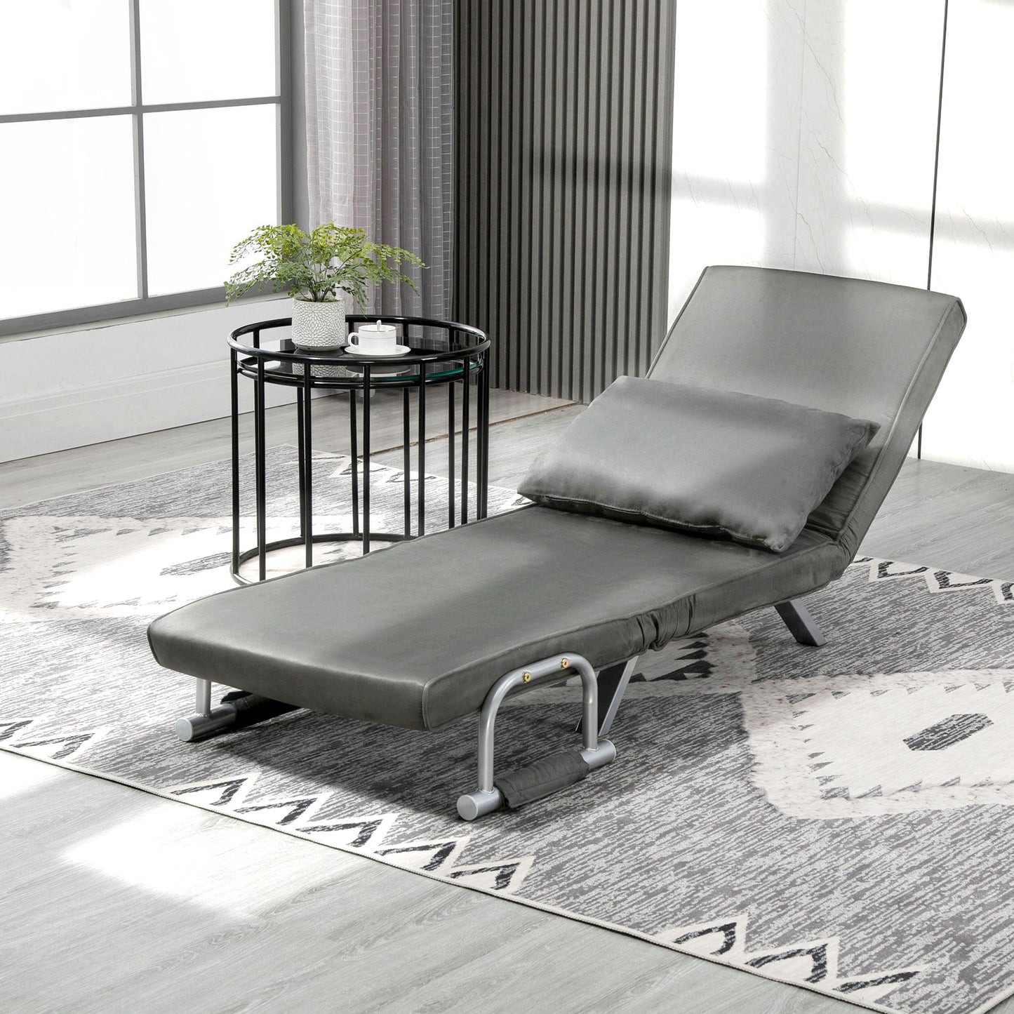 armchair transformable bed with microfiber coating, dark Grey - Borgè