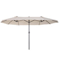 Beige Umbrella Garden Parasol and Double exterior fabric and polyester, 4.55 x 2.4m - Borge' Group Limited