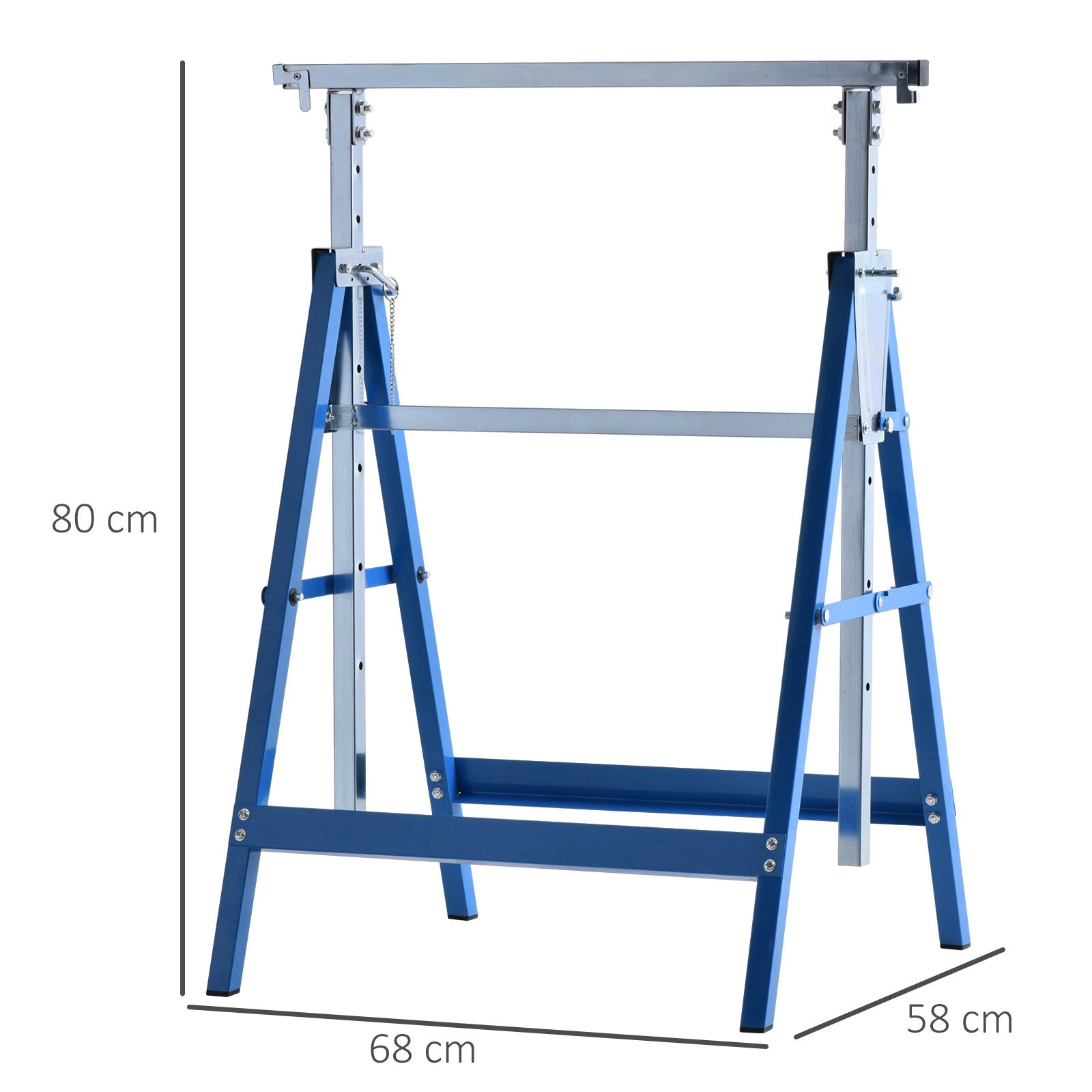 Set 2 Work Cavalllets Folding telescopic in steel tubes 68 x 58 x 80 - Borgè