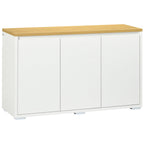 Homcom Multiuse mobile with 2 2 -level lockers in chipboard, adjustable shelf, 120x37x75cm white and wooden color - Borgè