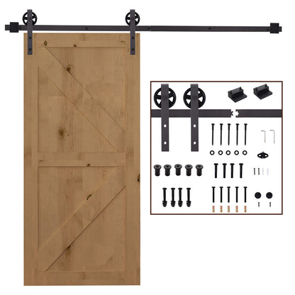 Homcom Sliding Door Kit 100kg Max in steel with track, hooks, stops, screws and bolts, 183x4x0.6 cm - Borgè