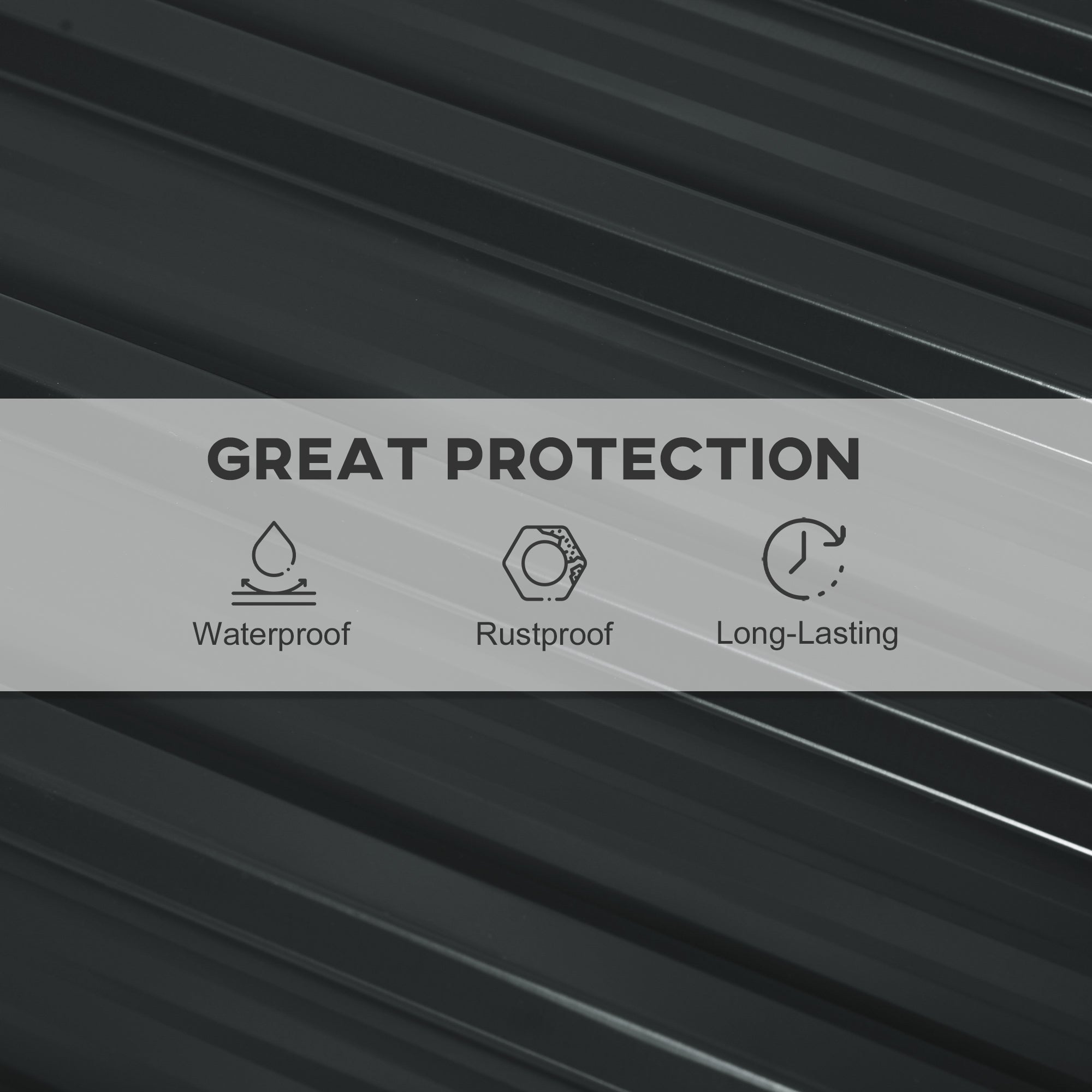 Outsunny Set 12 Spare Panels 129x45 cm for Garden Houses in Dark Gray Galvanized Steel - Borgè