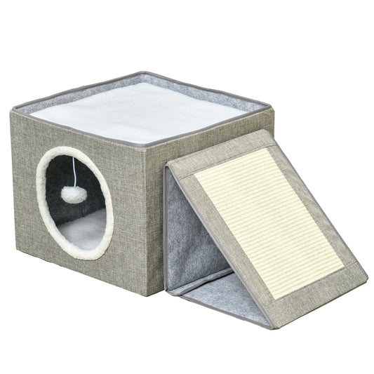 Grey Fabric Cat House - Borgè