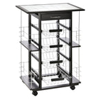 kitchen trolley with 4 removable baskets and 4 black side compartments - Borgè
