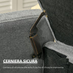 Ottoman Fabric Bench with Fabric Container Compartment, 120x50x44cm - Grey - Borgè