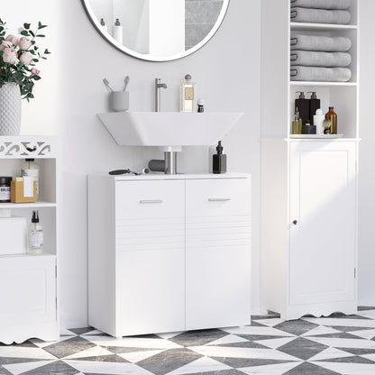 White Bathroom Sink Vanity | 60x30x62.5cm - Borgè