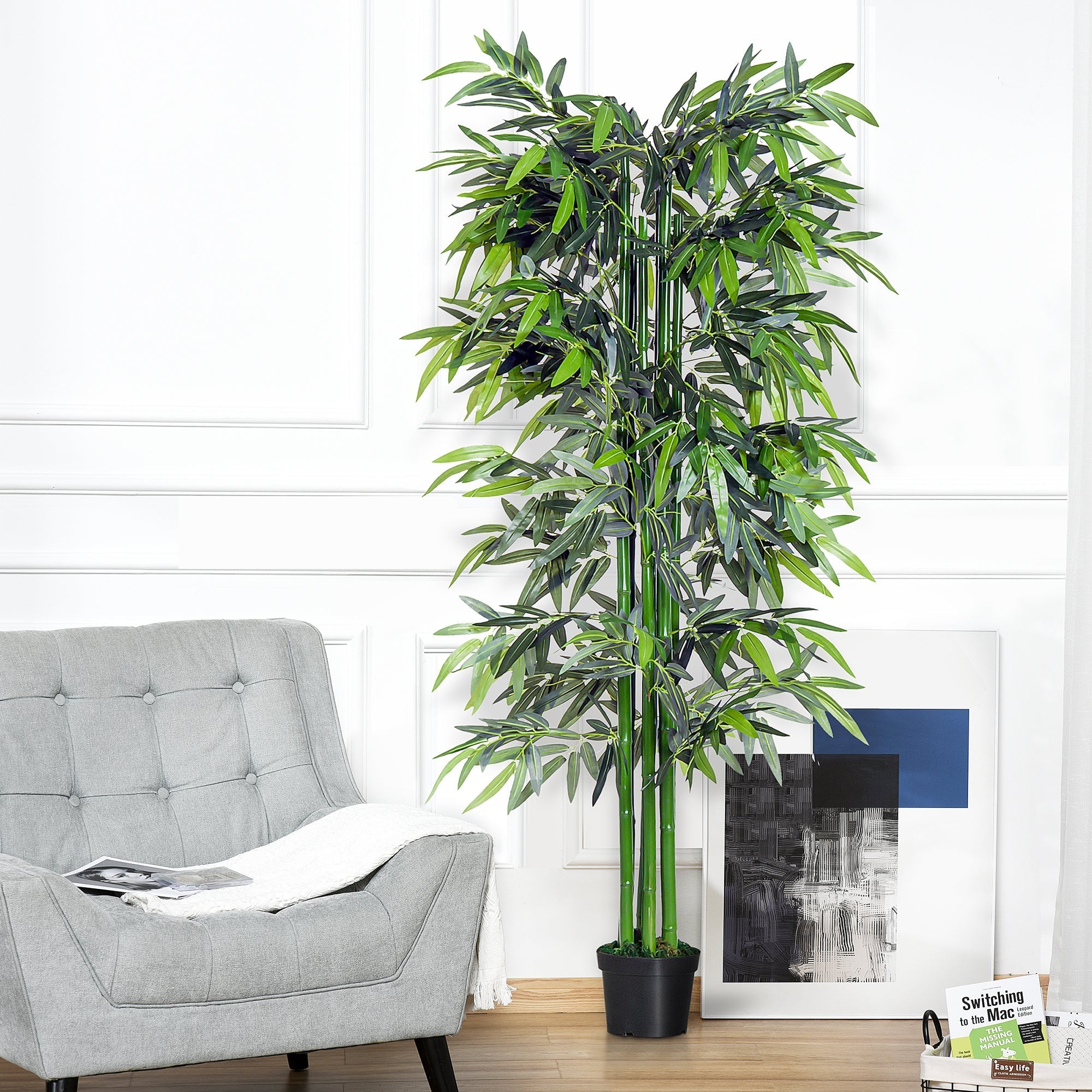 Outsunny artificial bamboo plant in 180cm pot for interiors and outsiders - Borgè