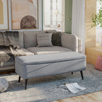 Homcom Bench container in velvet effect fabric, per room, living room and entrance, 101x38.5x44.5 cm, gray - Borgè