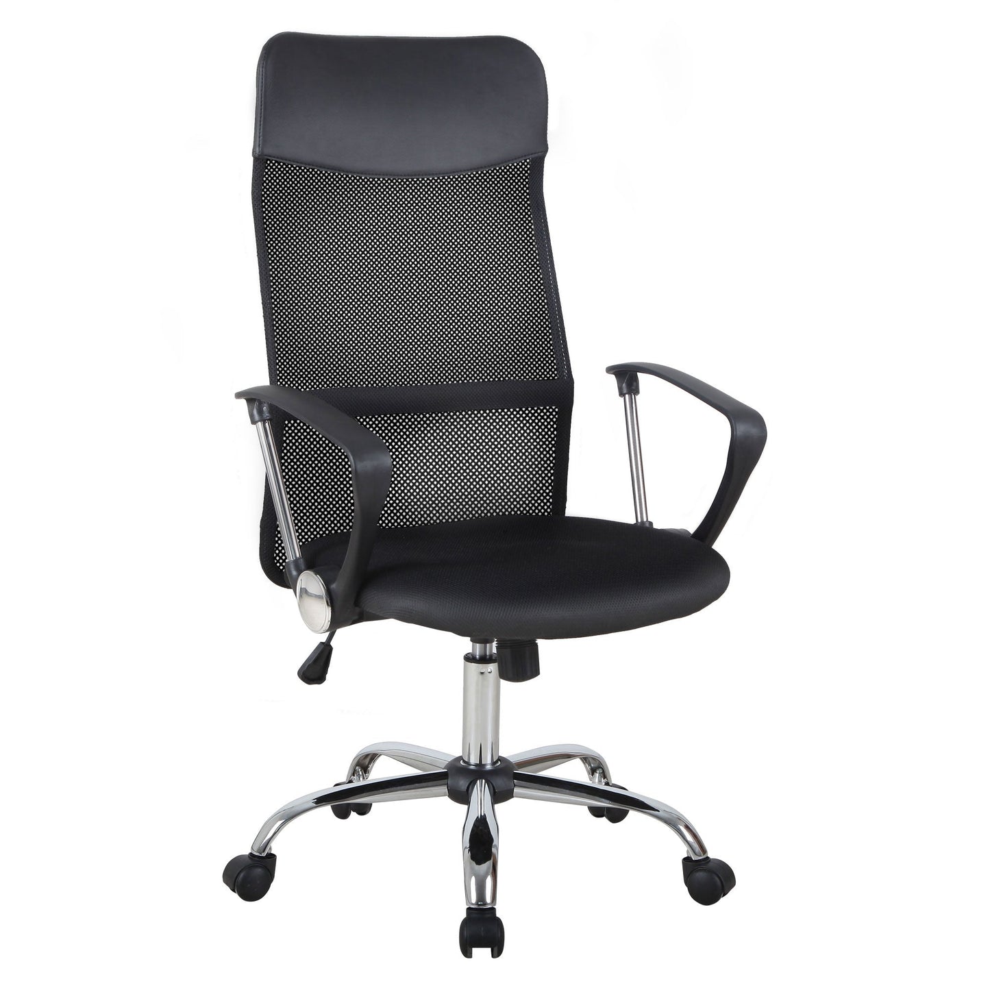 Homcom Ergonomic Highvilly Office Chair and Cork with wheels, adjustable height and mesh back, 63x65x109-119cm Black - Borgè