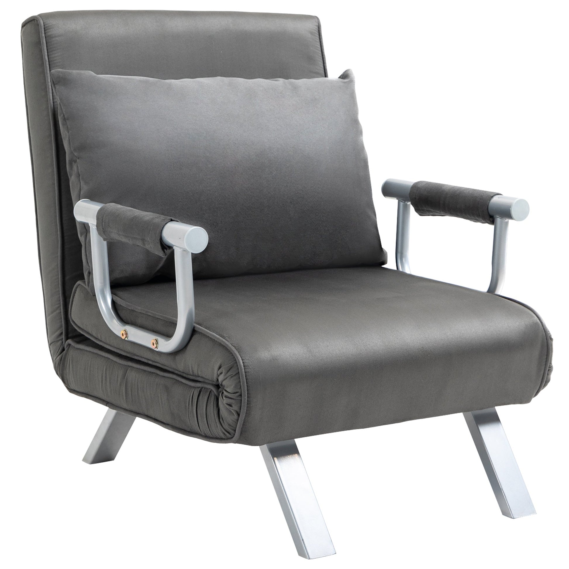 armchair transformable bed with microfiber coating, dark Grey - Borgè