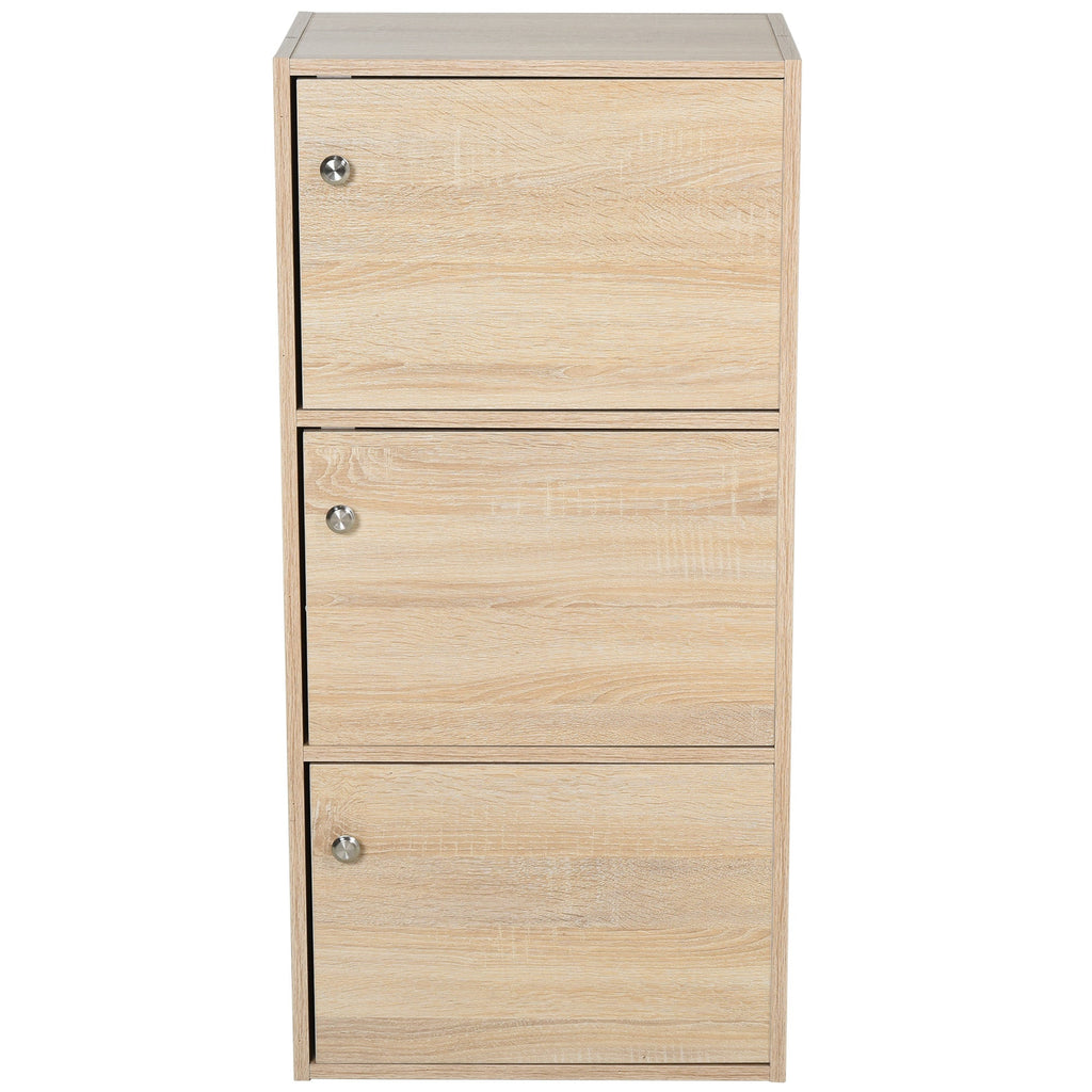 Multiuse cabinet with 3 wooden shelves and 3 doors for home or office 48 x 34 x 100cm - Borgè