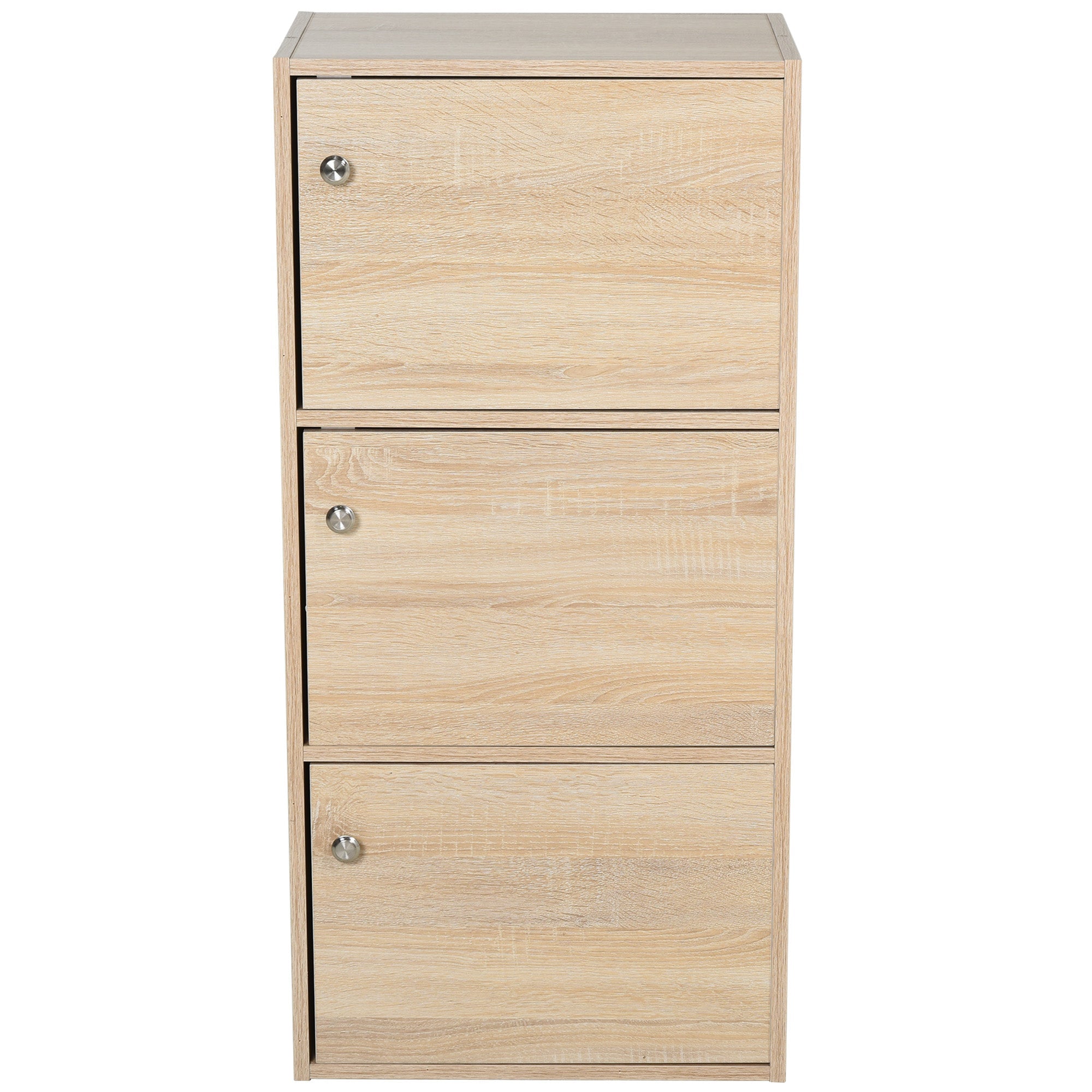 Multiuse cabinet with 3 wooden shelves and 3 doors for home or office 48 x 34 x 100cm - Borgè