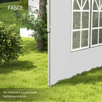 Outsunny walls for gazebo 3x3 or 3x4 with windows included, in plastic and Oxford fabric, 295x195 cm, white - Borgè