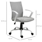 Ergonomic and swivel from office chair, adjustable height in Grey fabric, 61x61x89-99cm - Borgè