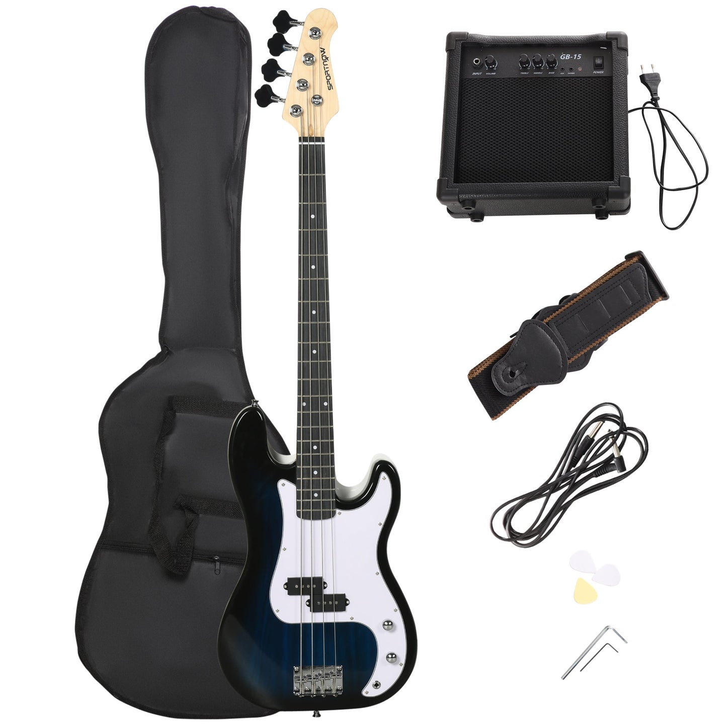 Electric Guitar Bass 4 ropes with 15W Amplifier - Borgè