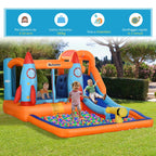 Inflatable Castle for Children, Pool with Slide and Trampoline, Electric Pump, 350x250x185cm, Multicolored - Borge' Group Limited