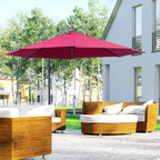 Garden Umbrella 3x2.5 m Tilting Arm with Crank, Dark Red - Borge' Group Limited