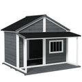 PAWHUT KNEW FOR OUROD DOGS WITH CARE, WINDOW AND Waterproof roof, 124x112x105cm, Grey - Borgè