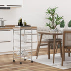 Kitchen Cart with removable steel and wheels, 36.5x36.5x89cm - Borgè