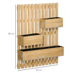 Outsunny vertical wooden flower florker with 3 removable vessels, 60x16x80cm - Borgè
